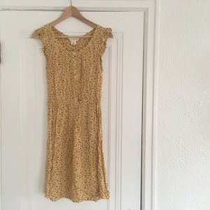 Yellow Floral Print Sun Dress